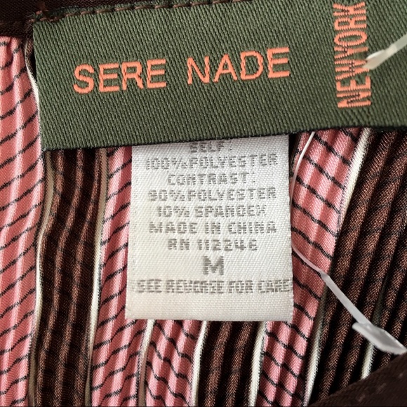 NWT Y2K Sleeveless Blouse Top Pink Brown White Medium - Picture 9 of 9